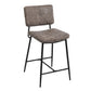 Set Of Two 39" Vintage Brown Faux Leather And Black Low Back Bar Height Bar Chairs By Homeroots | Bar Stools | Modishstore - 2