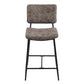 Set Of Two 39" Vintage Brown Faux Leather And Black Low Back Bar Height Bar Chairs By Homeroots | Bar Stools | Modishstore - 3