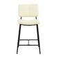 Set Of Two 36" Cream Faux Leather And Black Low Back Counter Height Bar Chairs By Homeroots | Bar Stools | Modishstore - 3