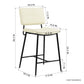 Set Of Two 36" Cream Faux Leather And Black Low Back Counter Height Bar Chairs By Homeroots | Bar Stools | Modishstore - 6