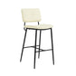 Set Of Two 41" Cream Faux Leather And Black Low Back Bar Height Bar Chairs By Homeroots | Bar Stools | Modishstore - 2