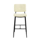 Set Of Two 41" Cream Faux Leather And Black Low Back Bar Height Bar Chairs By Homeroots | Bar Stools | Modishstore - 3