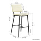Set Of Two 41" Cream Faux Leather And Black Low Back Bar Height Bar Chairs By Homeroots | Bar Stools | Modishstore - 6
