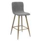 Set Of Two 40" Gray And Gold Bar Height Chairs With Footrest By Homeroots | Bar Stools | Modishstore - 2
