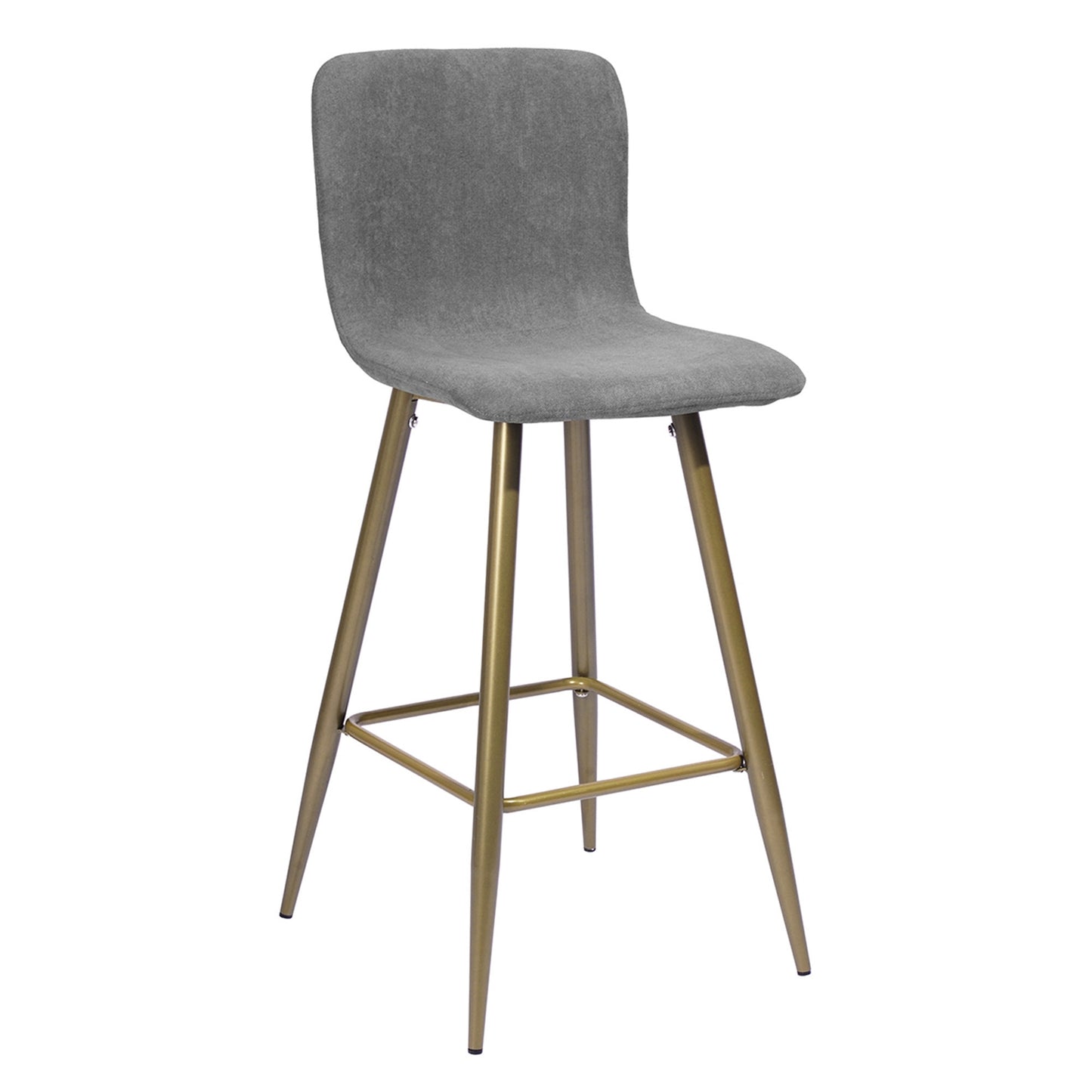 Set Of Two 40" Gray And Gold Bar Height Chairs With Footrest By Homeroots | Bar Stools | Modishstore - 2