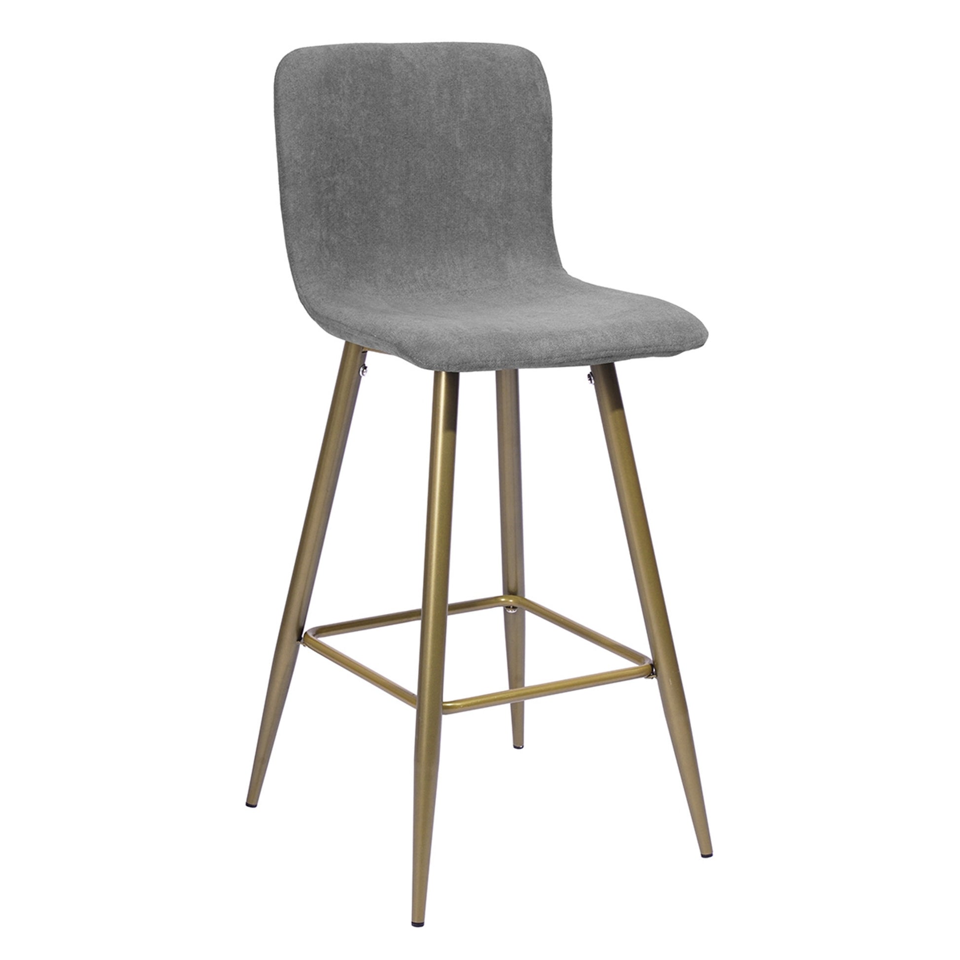 Set Of Two 40" Gray And Gold Bar Height Chairs With Footrest By Homeroots | Bar Stools | Modishstore - 2