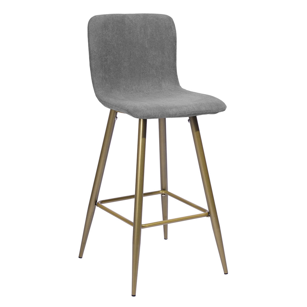 Set Of Two 40" Gray And Gold Bar Height Chairs With Footrest By Homeroots | Bar Stools | Modishstore - 2