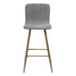 Set Of Two 40" Gray And Gold Bar Height Chairs With Footrest By Homeroots | Bar Stools | Modishstore - 3