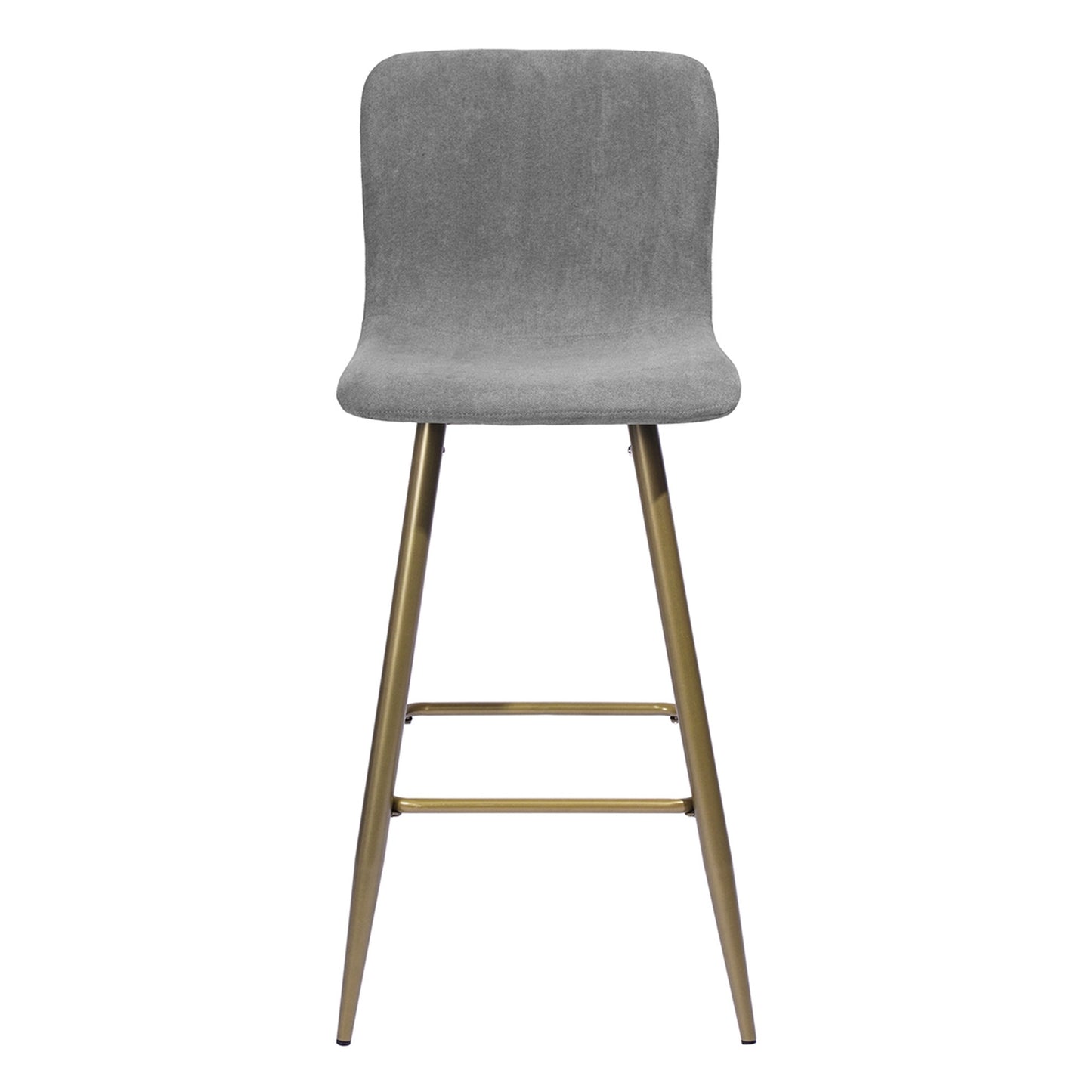 Set Of Two 40" Gray And Gold Bar Height Chairs With Footrest By Homeroots | Bar Stools | Modishstore - 3