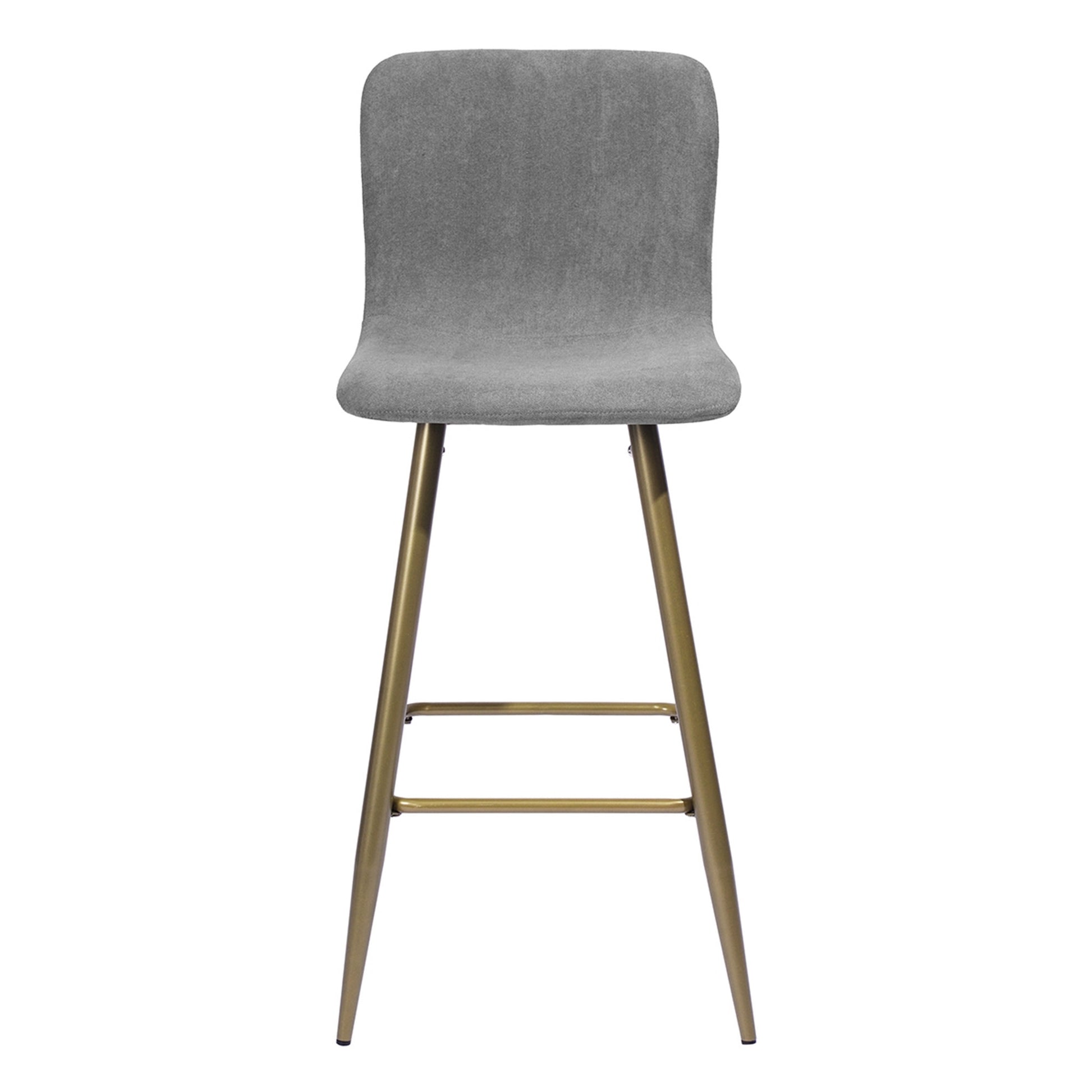 Set Of Two 40" Gray And Gold Bar Height Chairs With Footrest By Homeroots | Bar Stools | Modishstore - 3