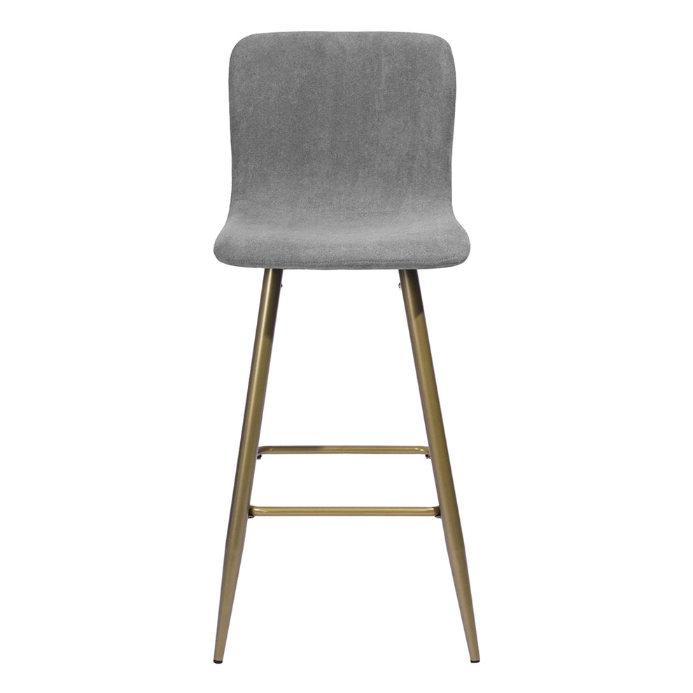 Set Of Two 40" Gray And Gold Bar Height Chairs With Footrest By Homeroots | Bar Stools | Modishstore - 3