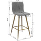 Set Of Two 40" Gray And Gold Bar Height Chairs With Footrest By Homeroots | Bar Stools | Modishstore - 8
