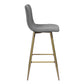 Set Of Two 40" Gray And Gold Bar Height Chairs With Footrest By Homeroots | Bar Stools | Modishstore - 4