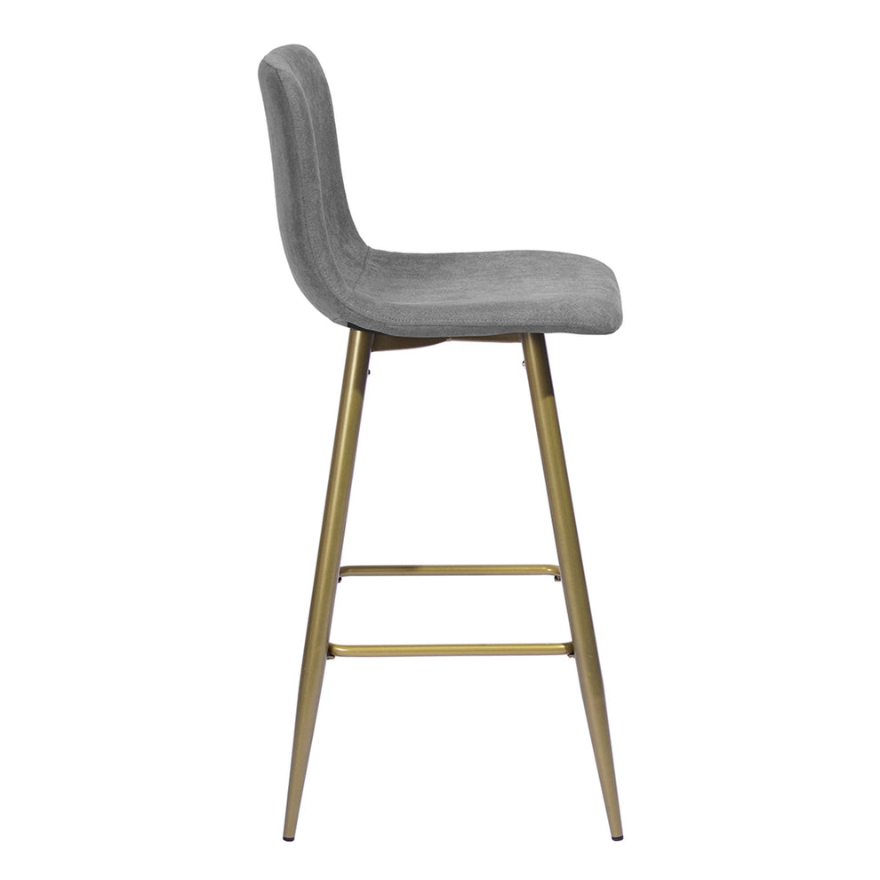 Set Of Two 40" Gray And Gold Bar Height Chairs With Footrest By Homeroots | Bar Stools | Modishstore - 4