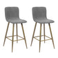 Set Of Two 40" Gray And Gold Bar Height Chairs With Footrest By Homeroots | Bar Stools | Modishstore - 6