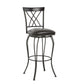 Set Of Two 44" Black Faux Leather Cross Back Bar Height Bar Chairs By Homeroots | Bar Stools | Modishstore - 5