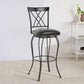 Set Of Two 44" Black Faux Leather Cross Back Bar Height Bar Chairs By Homeroots | Bar Stools | Modishstore