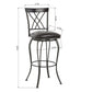 Set Of Two 44" Black Faux Leather Cross Back Bar Height Bar Chairs By Homeroots | Bar Stools | Modishstore - 3