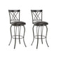Set Of Two 44" Black Faux Leather Cross Back Bar Height Bar Chairs By Homeroots | Bar Stools | Modishstore - 2