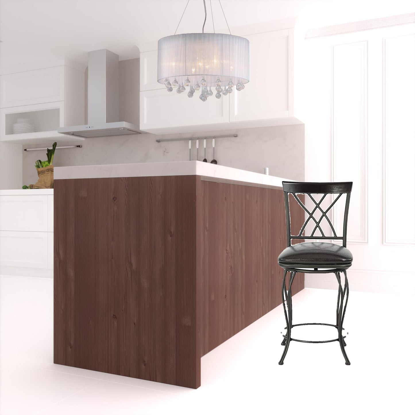 Set Of Two 38" Brown Small Bar Chairs By Homeroots | Bar Stools | Modishstore - 5