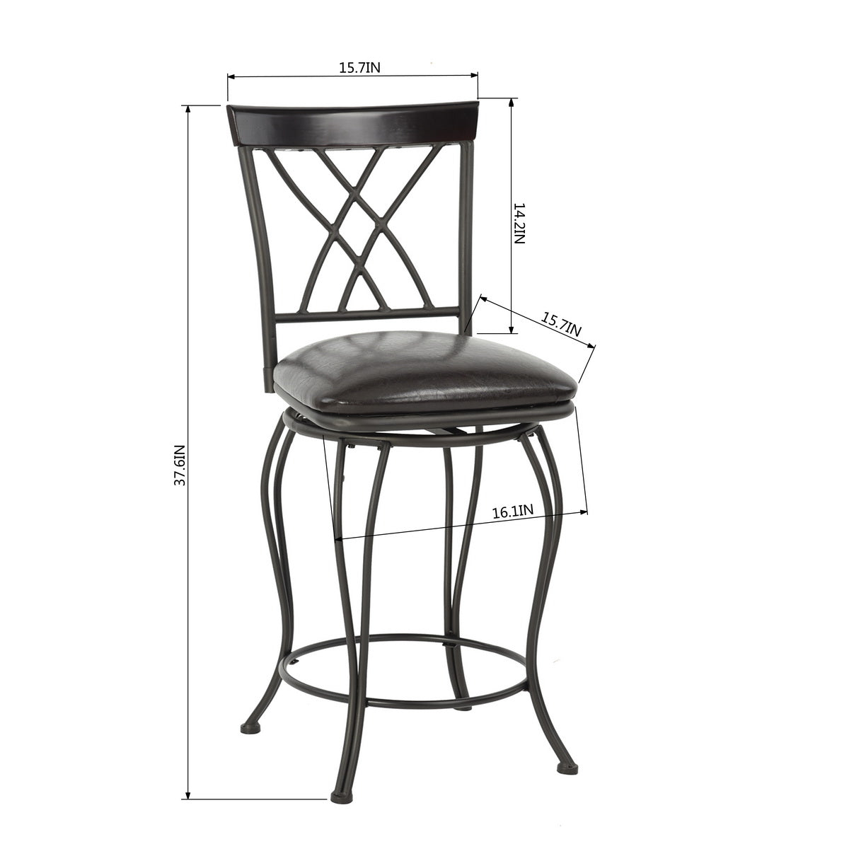 Set Of Two 38" Brown Small Bar Chairs By Homeroots | Bar Stools | Modishstore - 9