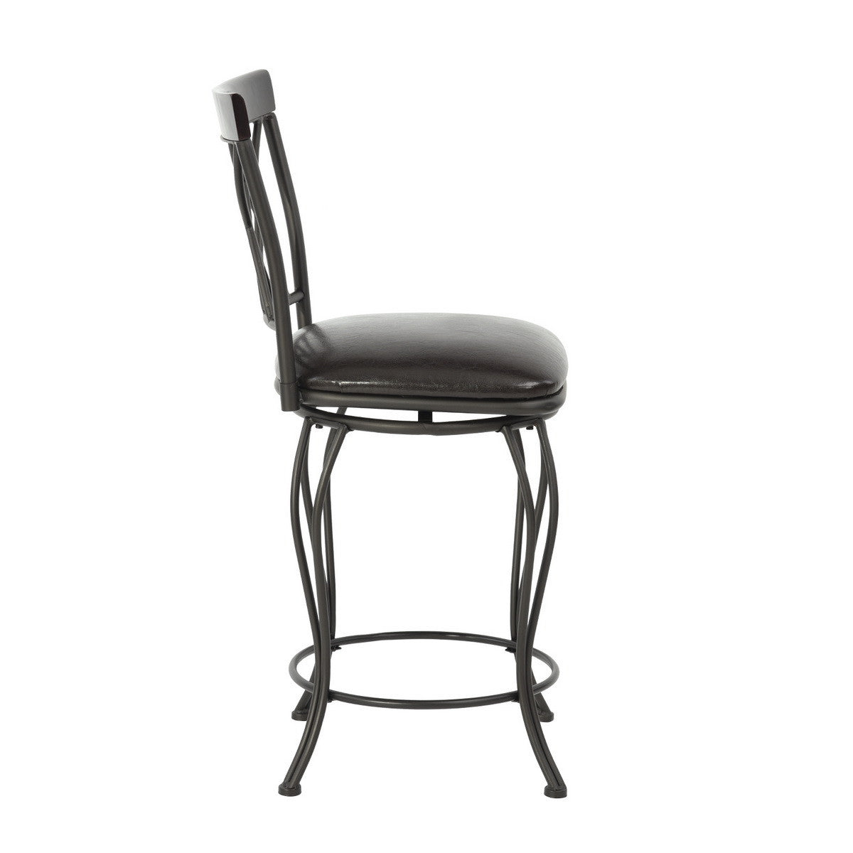 Set Of Two 38" Brown Small Bar Chairs By Homeroots | Bar Stools | Modishstore - 3