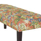 42" Brown And Green Succulent Floral Upholstered Bench By Homeroots | Benches | Modishstore - 5
