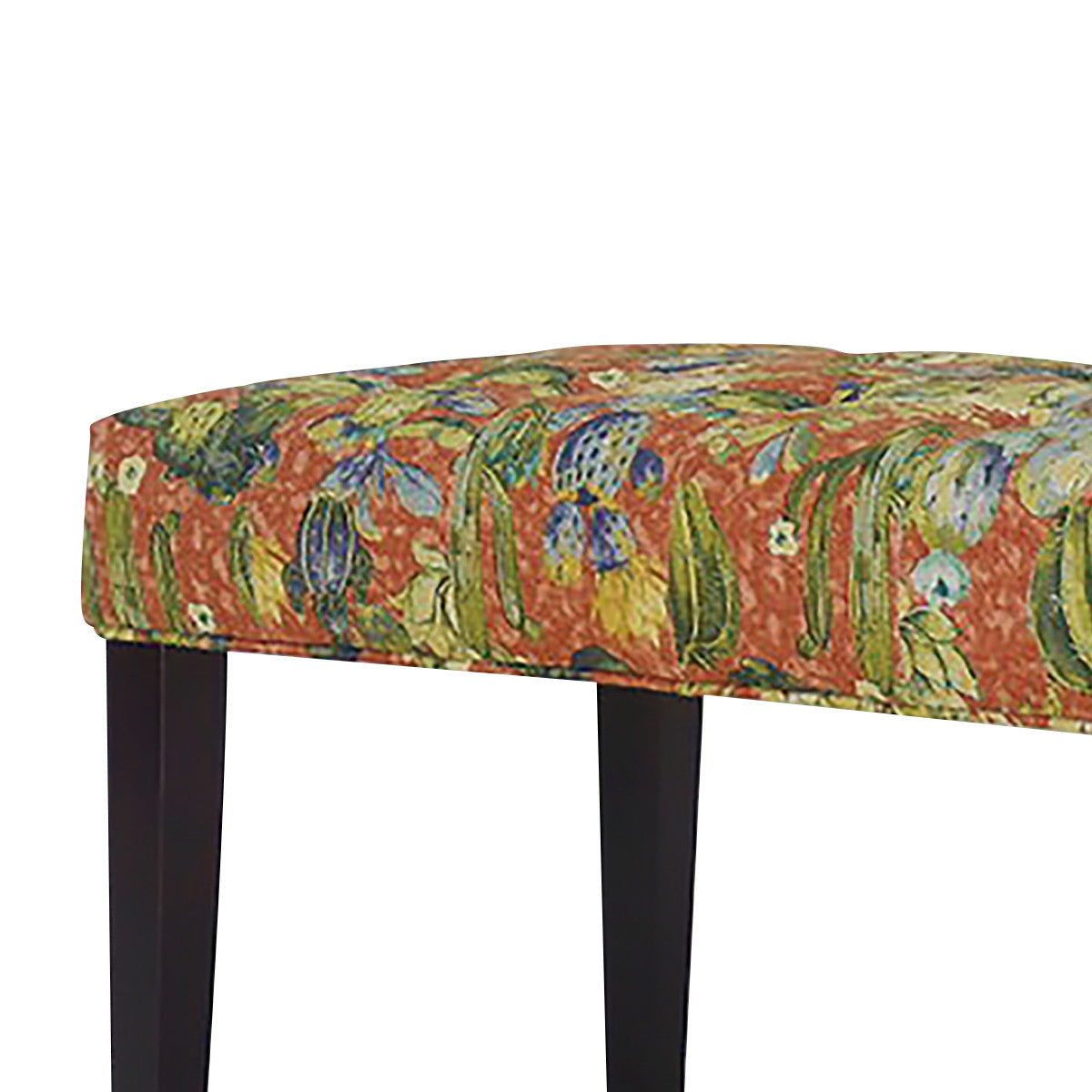 42" Brown And Green Succulent Floral Upholstered Bench By Homeroots | Benches | Modishstore - 6