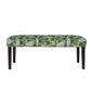 42" Green and Blue Tufted Floral Upholstered Bench By Homeroots