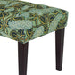 42" Green and Blue Tufted Floral Upholstered Bench By Homeroots | Benches | Modishstore - 7