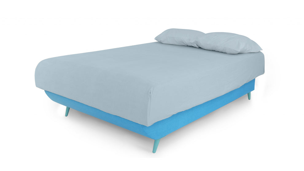 Aqua Blue Adjustable Hybrid Storage Bed with Full Mattress By Homeroots | Beds | Modishstore - 8