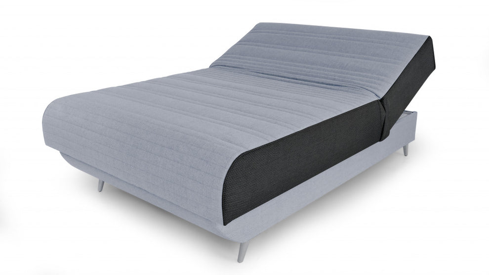 Light Gray Adjustable Hybrid Storage Bed with Full Mattress By Homeroots | Beds | Modishstore - 3