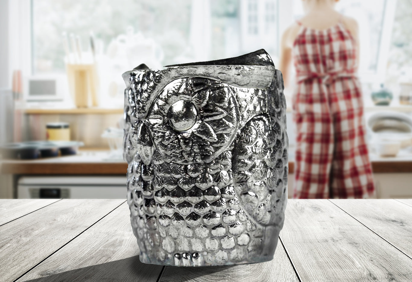 小物 owl mils Textured Metallic Glow Moravian Owl Votive Holders – Modish Store