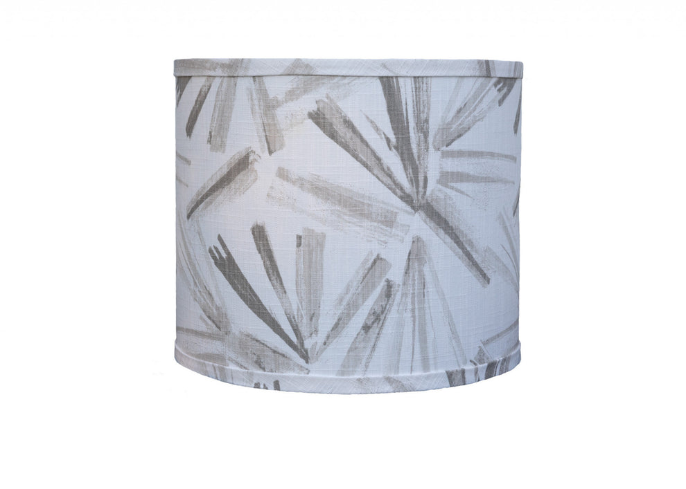 26" White Candlestick Table Lamp With Gray Taupe Abstract Shade By Homeroots | Table Lamps | Modishstore - 2