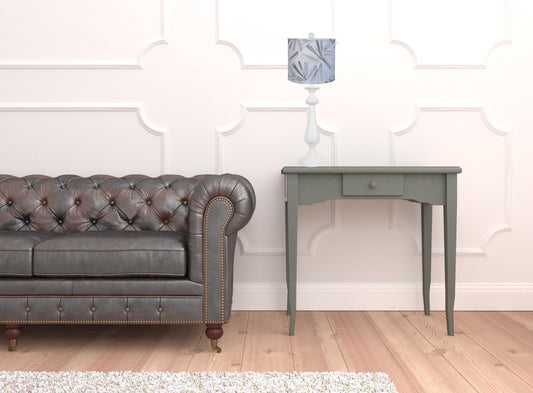 26" White Candlestick Table Lamp With Gray Taupe Abstract Shade By Homeroots | Table Lamps | Modishstore