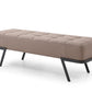 57" Taupe And Black Upholstered Upholstered Bedroom Bench By Homeroots | Benches | Modishstore - 2