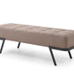 57" Taupe And Black Upholstered Upholstered Bedroom Bench By Homeroots | Benches | Modishstore - 3
