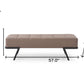 57" Taupe And Black Upholstered Upholstered Bedroom Bench By Homeroots | Benches | Modishstore - 4