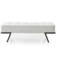 57" White And Black Upholstered Upholstered Bedroom Bench By Homeroots | Benches | Modishstore - 2