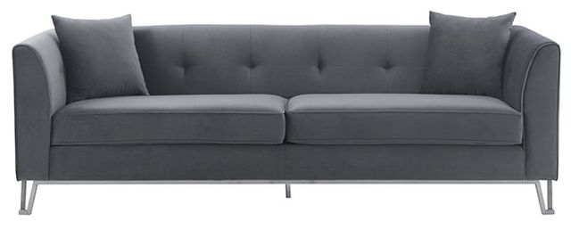 Everest 2 Piece Gray Fabric Upholstered Sofa & Chair Set By Armen Living | Sofas |  Modishstore  - 8