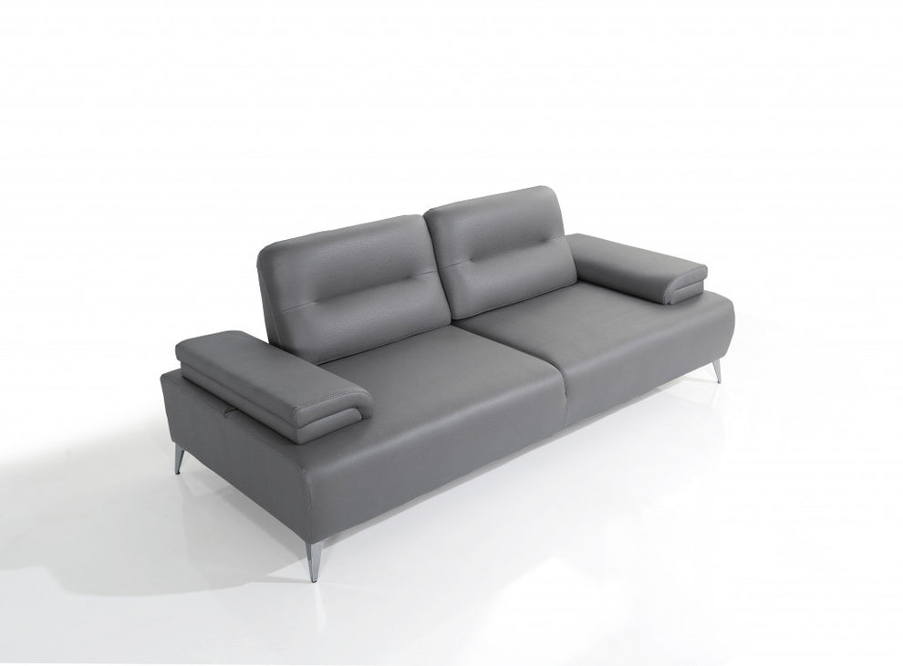 Convertible Leather Sofa Metal By Homeroots | Sofas | Modishstore - 2