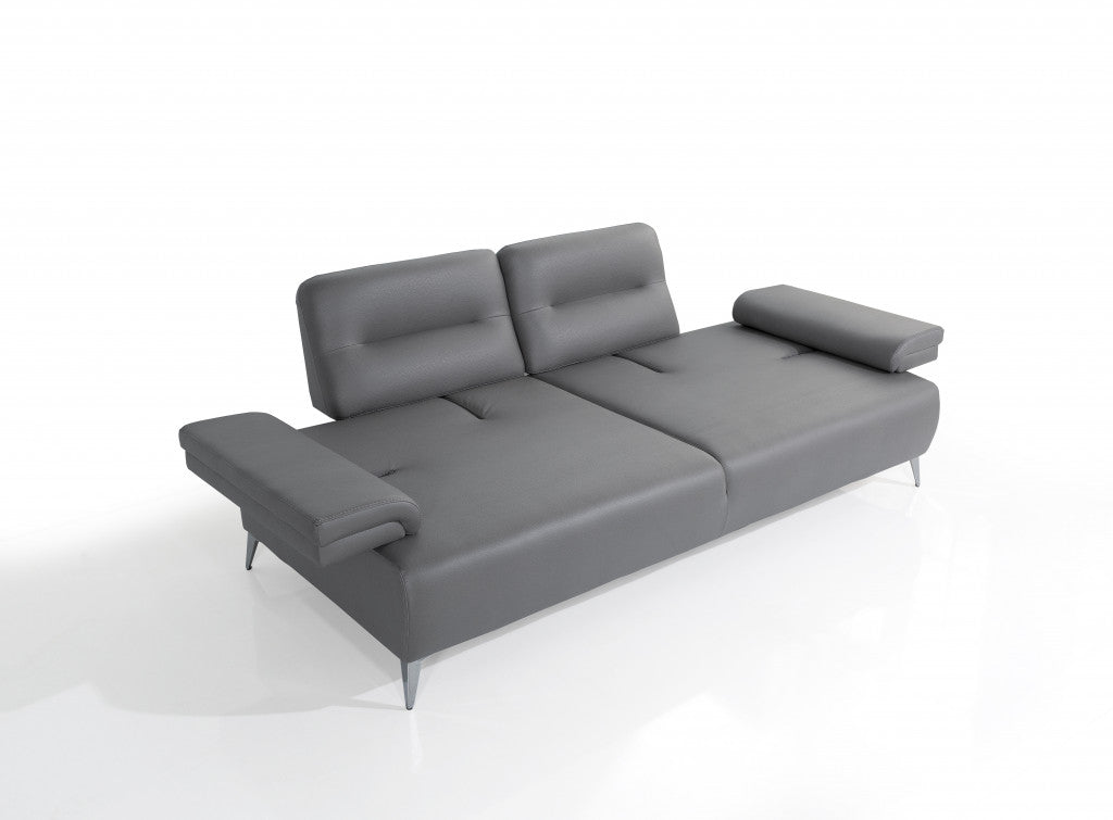 Convertible Leather Sofa Metal By Homeroots | Sofas | Modishstore - 2