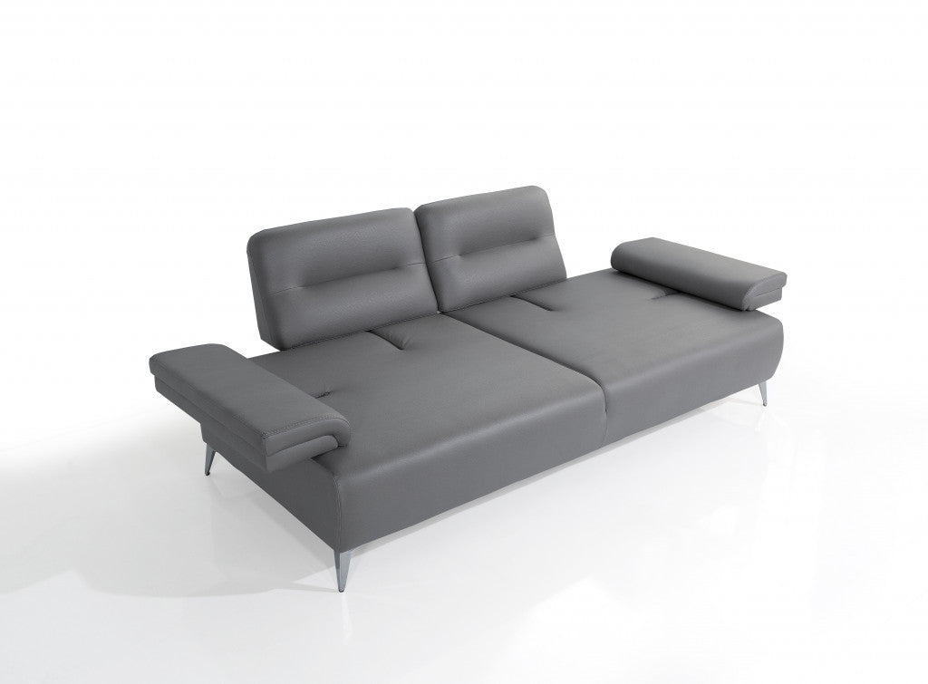 Convertible Leather Sofa Metal By Homeroots | Sofas | Modishstore - 3