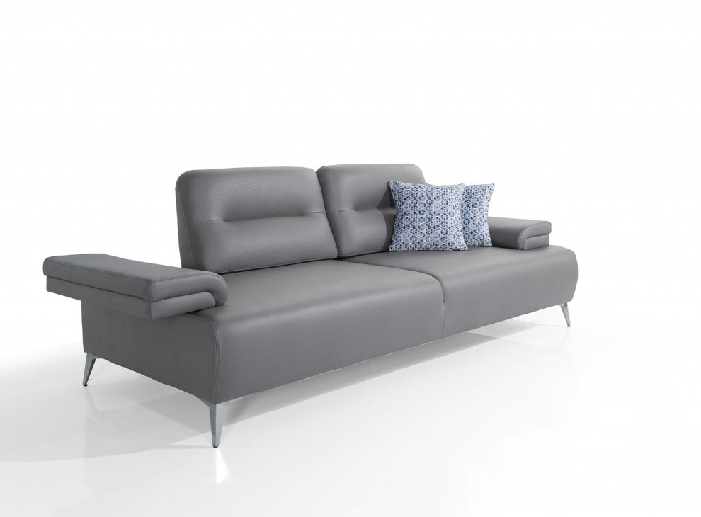 Convertible Leather Sofa Metal By Homeroots | Sofas | Modishstore - 4