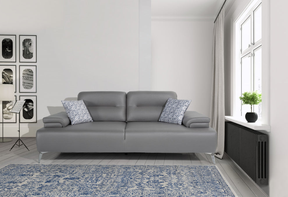 Convertible Leather Sofa Metal By Homeroots | Sofas | Modishstore - 5