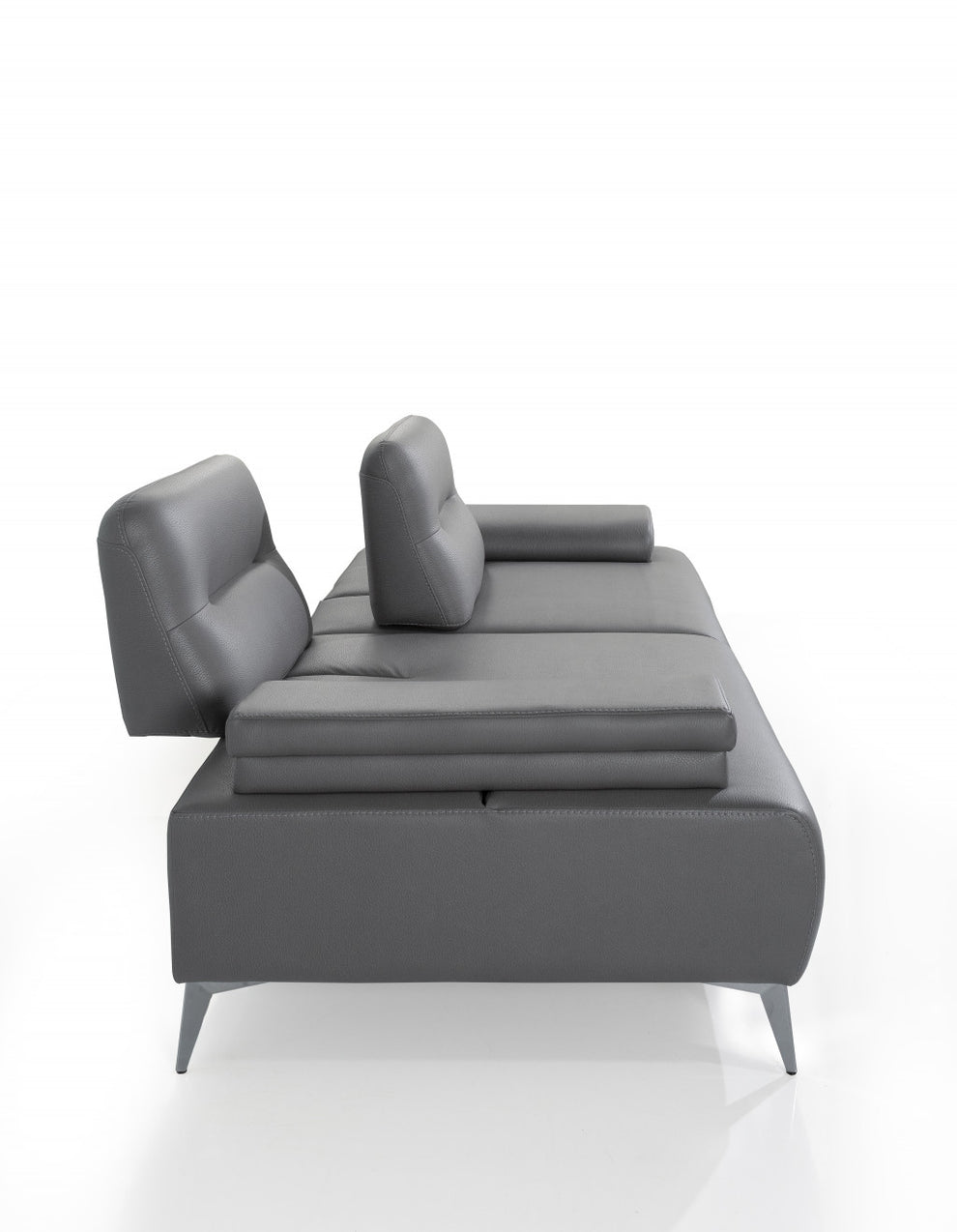 Convertible Leather Sofa Metal By Homeroots | Sofas | Modishstore - 6