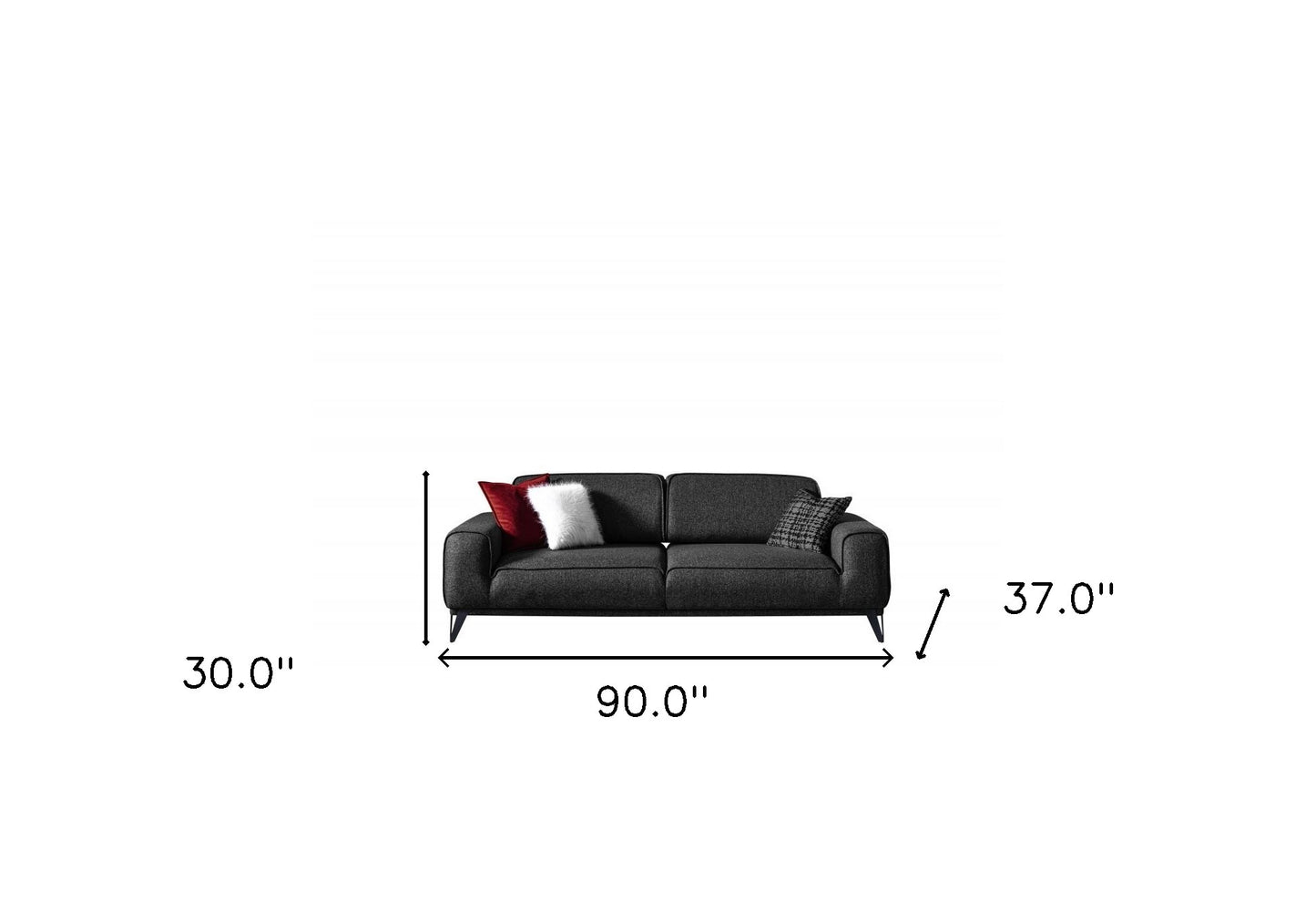 90" Dark Gray Linen Sleeper Sofa By Homeroots | Sofas | Modishstore - 6
