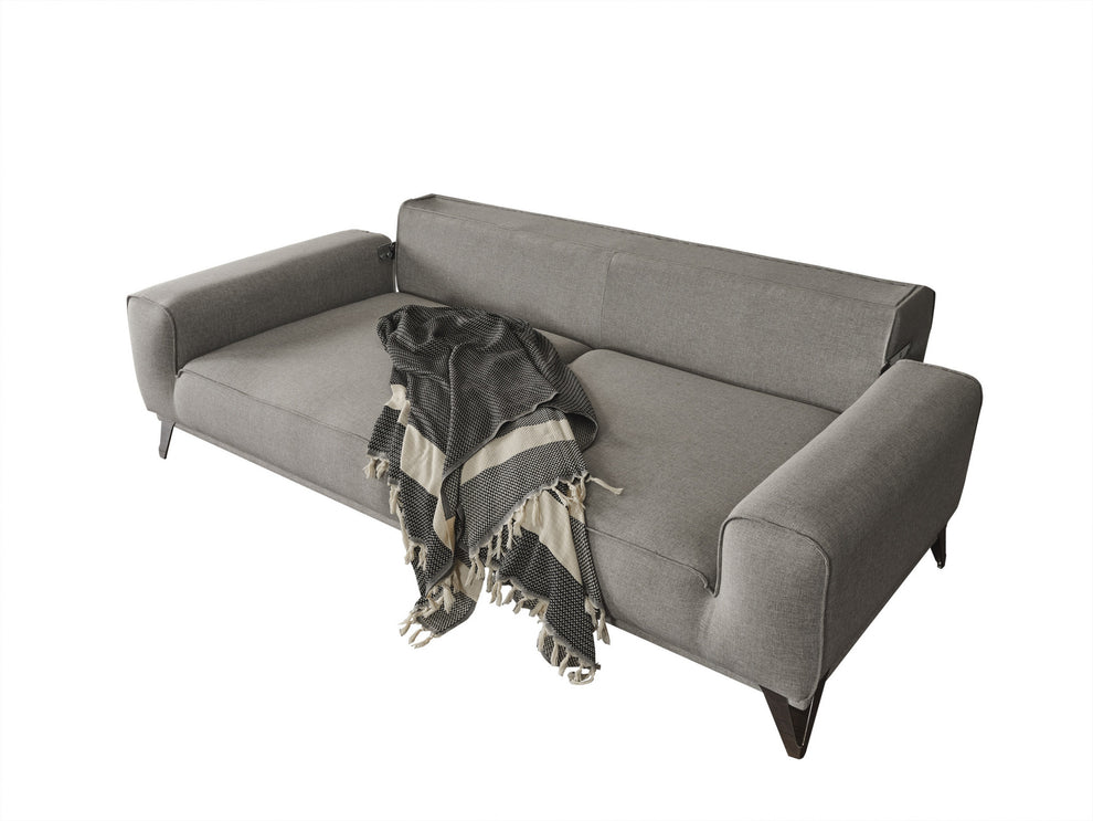 Sofa Bed Linen Sleeper Stainless Steel With Sleeper Function By Homeroots | Sofas | Modishstore - 3