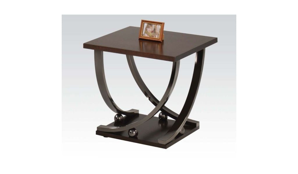23" Black and Brown End Table By Homeroots | End Tables | Modishstore - 3