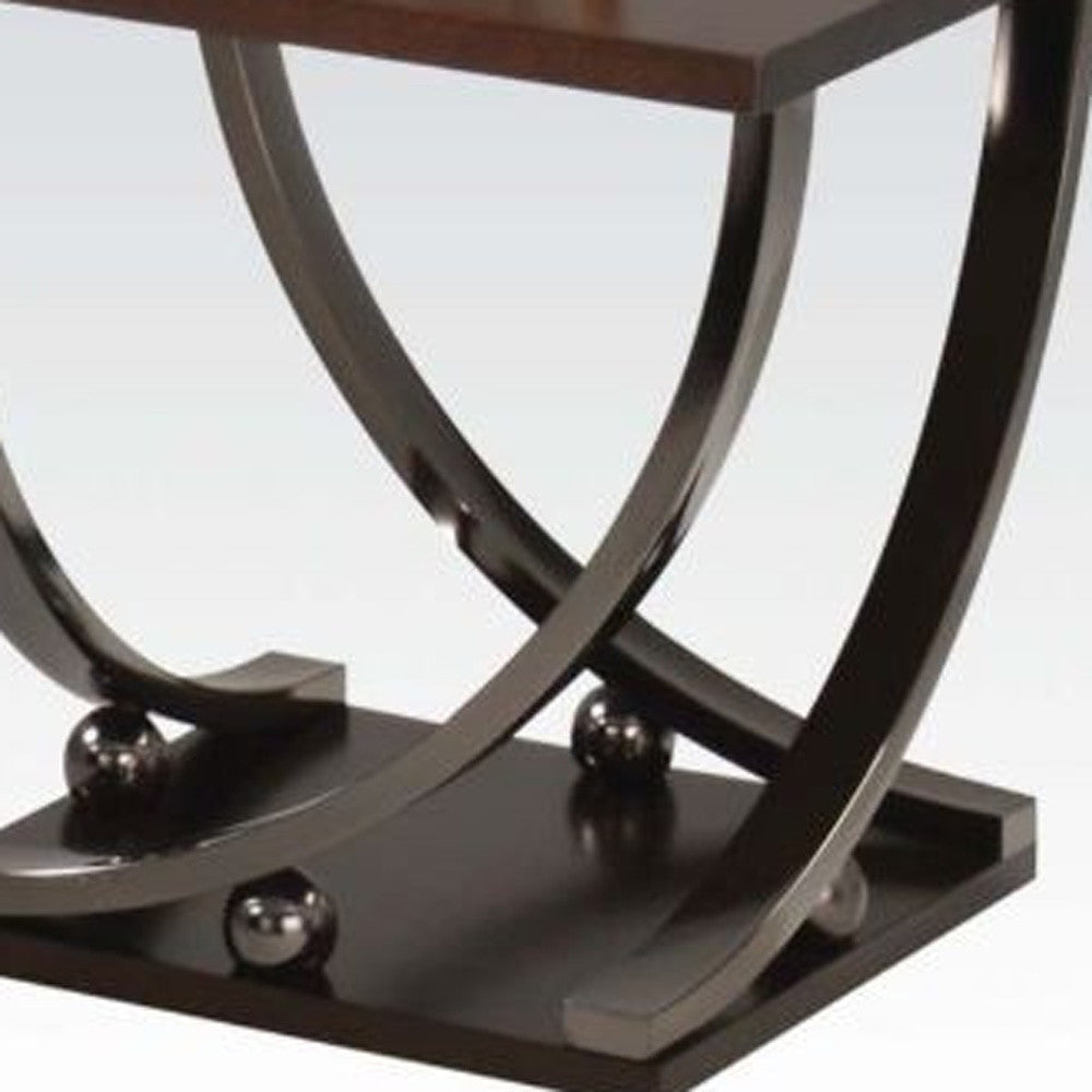 23" Black and Brown End Table By Homeroots | End Tables | Modishstore - 4